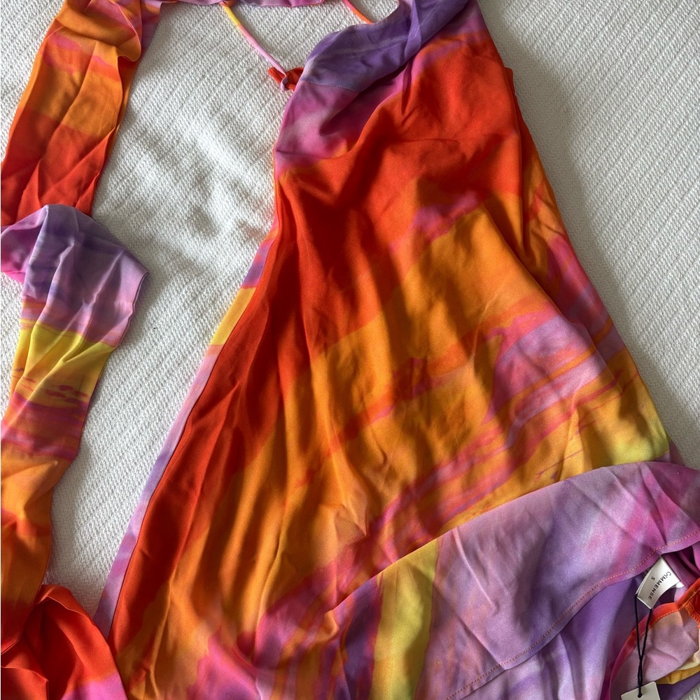 Commense Vibrant Multicolor Tie-Dye Dress